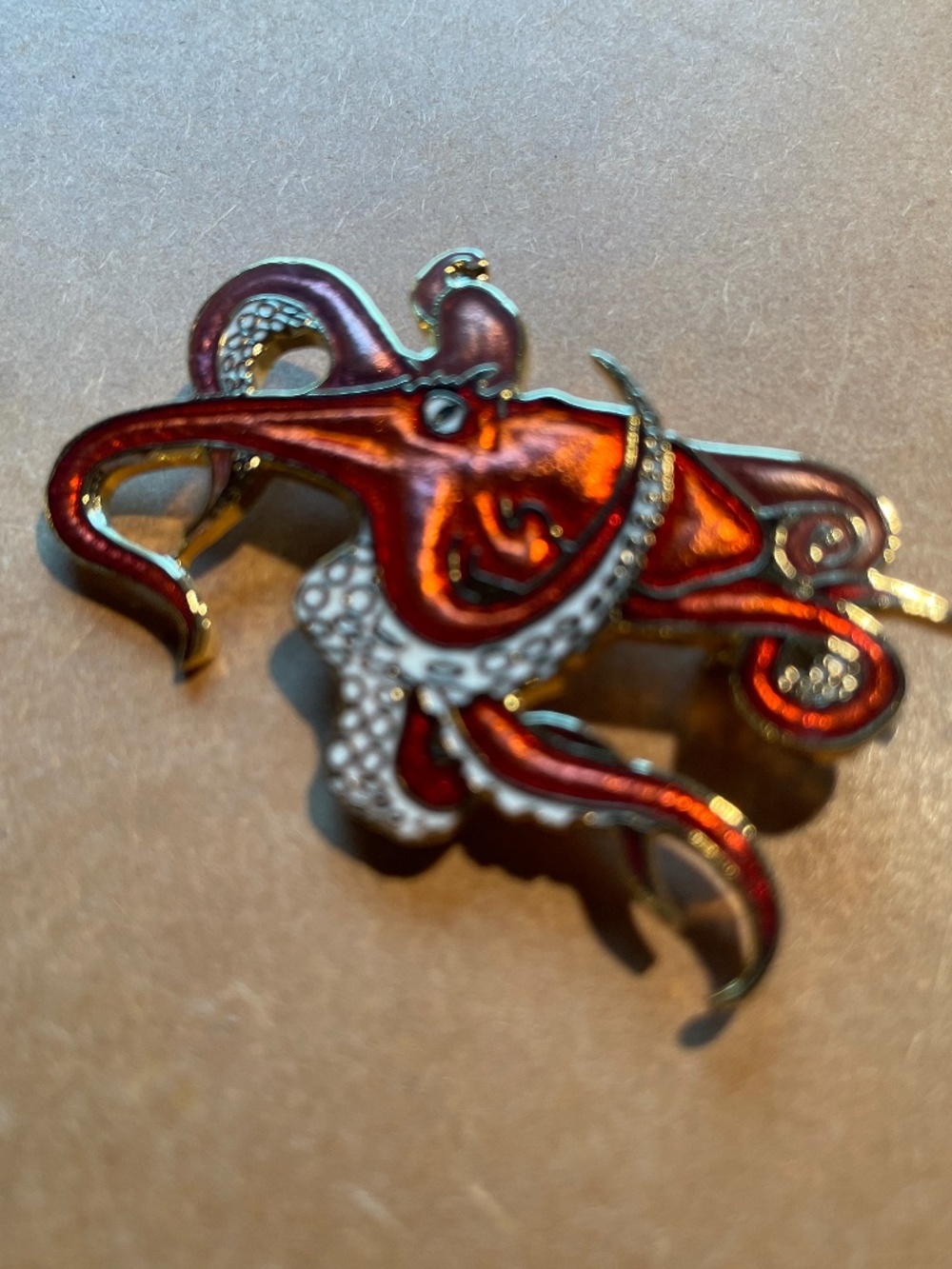 Enamel Octopus Pin